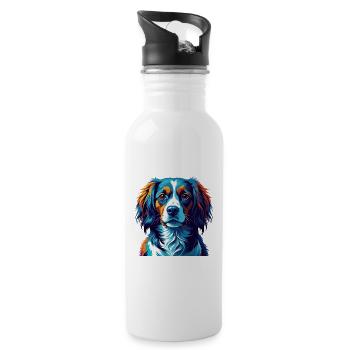 Kooikerhondje race de chien coloré dessin animé Kawaii - Gourde avec paille intégrée - blanc - Droite