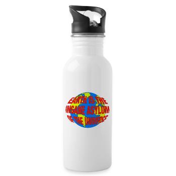 Earth Lunatic - Water bottle with straw - white - Right