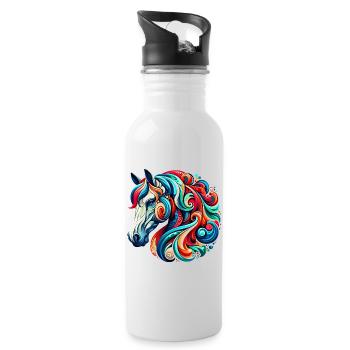 Horse - Water bottle with straw - white - Right