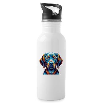 Hongrois Vizsla Race Chien Coloré Dessin Animé Kawaii - Gourde avec paille intégrée - blanc - Droite