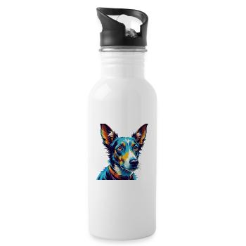 Podenco Ibicenco Chien Race Coloré Dessin Animé Kawaii - Gourde avec paille intégrée - blanc - Droite