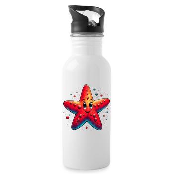 Starfish - Water bottle with straw - white - Right