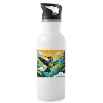 Hummingbird - Water bottle with straw - white - Right