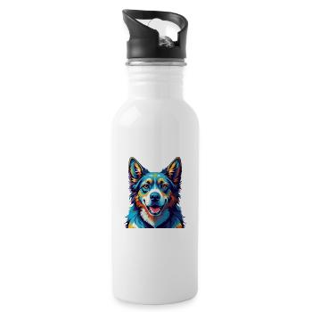 Akbash Hunderasse Bunte Karikatur Kawaii - Trinkflasche mit integriertem Trinkhalm - Weiß - Rechts