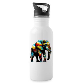 Elephant - Water bottle with straw - white - Right