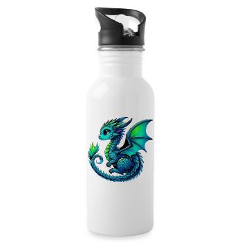 Dragon - Water bottle with straw - white - Right