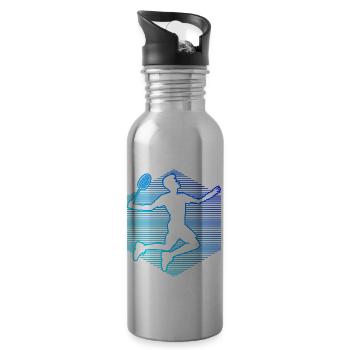 Squash Badminton Players Men Women - Water bottle with straw - silver - Right