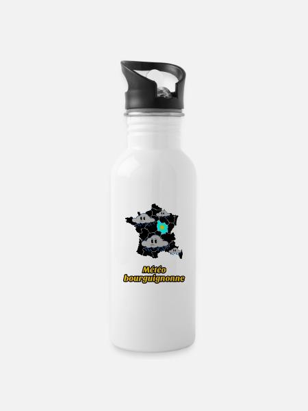 Burgundy Weather - Water bottle with straw - white