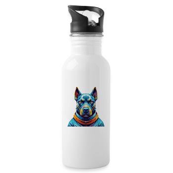 Thai Ridgeback Chien Race Coloré Dessin Animé Kawaii - Gourde avec paille intégrée - blanc - Droite