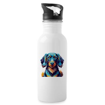 Westphalien Dachsbracke Chien Race Dessin Animé Kawaii - Gourde avec paille intégrée - blanc - Droite