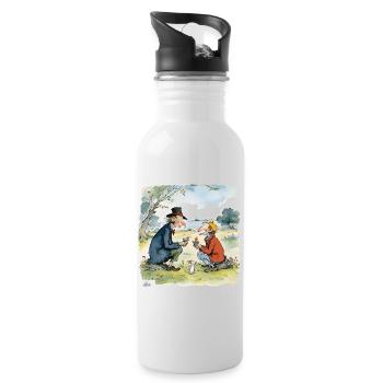 Ältere Freunde zusammen - Trinkflasche mit integriertem Trinkhalm - Weiß - Rechts