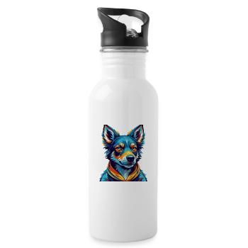 Ariegeois Race Chien Coloré Dessin Animé Kawaii - Gourde avec paille intégrée - blanc - Droite