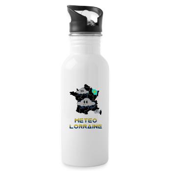 Lothringen Wetter - Trinkflasche mit integriertem Trinkhalm - Weiß - Rechts