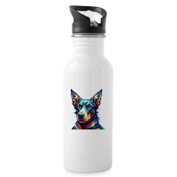 Transylvanian Hound Dog Breed Cartoon Kawaii - Water bottle with straw - white - Right