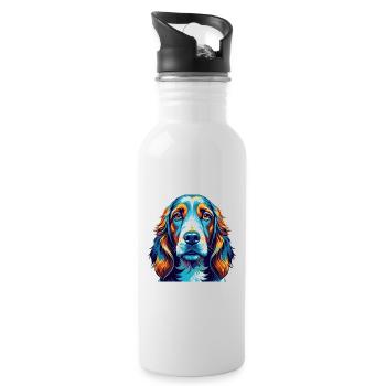 Basset Fauve De Bretagne Dog Breed Cartoon Kawaii - Water bottle with straw - white - Right