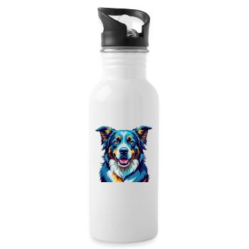 Bucovine Berger Chien Race Dessin Animé Kawaii - Gourde avec paille intégrée - blanc - Droite