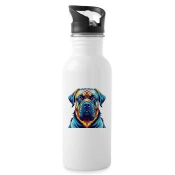 Belgische Dogge Hunderasse Bunte Karikatur Kawaii - Trinkflasche mit integriertem Trinkhalm - Weiß - Rechts