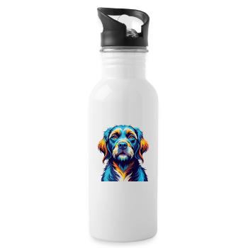 Danois Broholmer Chien Race Coloré Dessin Animé Kawaii - Gourde avec paille intégrée - blanc - Droite