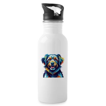 Cao De Gado Transmontano Hunderasse Karikatur Kawaii - Trinkflasche mit integriertem Trinkhalm - Weiß - Rechts