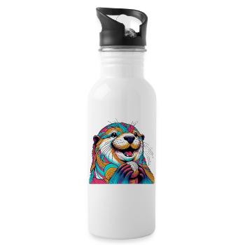 Otter - Trinkflasche mit integriertem Trinkhalm - Weiß - Rechts