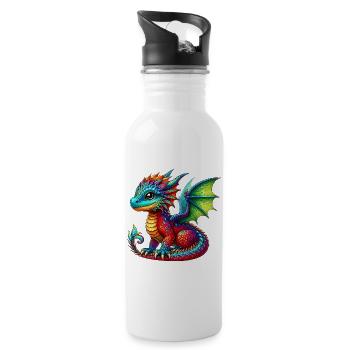 Dragon - Gourde avec paille intégrée - blanc - Droite