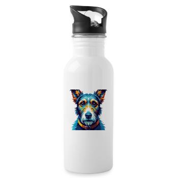 Foxterrier Glatte Hunderasse Karikatur Kawaii - Trinkflasche mit integriertem Trinkhalm - Weiß - Rechts