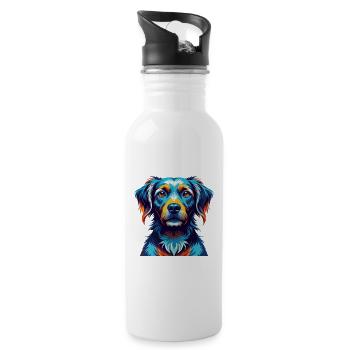 Gascon Saintongeois Chien Race Dessin Animé Kawaii - Gourde avec paille intégrée - blanc - Droite