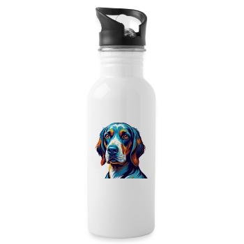 Hannover Windhund Hunderasse Bunt Karikatur Kawaii - Trinkflasche mit integriertem Trinkhalm - Weiß - Rechts