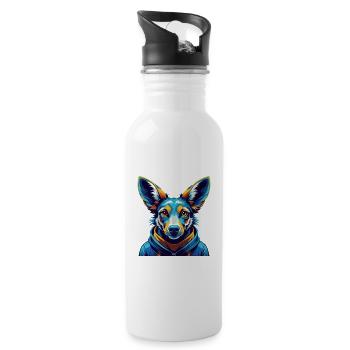 Kangaroo Dog Breed Colorful Cartoon Kawaii - Water bottle with straw - white - Right