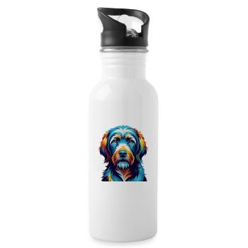 Griffon Fauve De Bretagne Hunderasse Karikatur Kawaii - Trinkflasche mit integriertem Trinkhalm - Weiß - Rechts