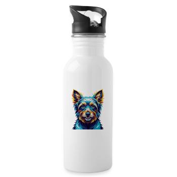 Australian Terrier Hunderasse Karikatur Kawaii - Trinkflasche mit integriertem Trinkhalm - Weiß - Rechts