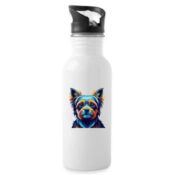 Perro De Presa Mallorquin Hunderasse Cartoon Kawaii - Trinkflasche mit integriertem Trinkhalm - Weiß - Rechts