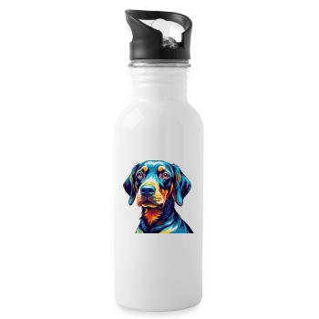 Plott Hound Hund Rasse Bunte Karikatur Kawaii - Trinkflasche mit integriertem Trinkhalm - Weiß - Rechts