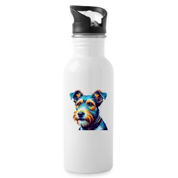 Fil Fox Terrier Chien Race Coloré Dessin Animé Kawaii - Gourde avec paille intégrée - blanc - Droite