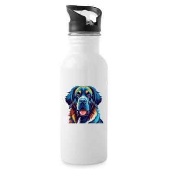 Spanische Dogge Hunderasse Bunte Karikatur Kawaii - Trinkflasche mit integriertem Trinkhalm - Weiß - Rechts