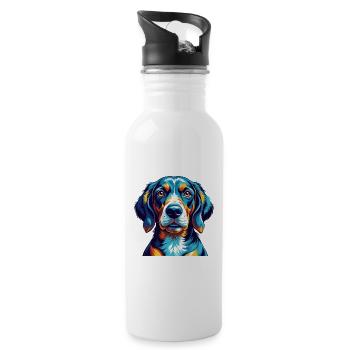 Transylvanian Hound Dog Breed Cartoon Kawaii - Water bottle with straw - white - Right