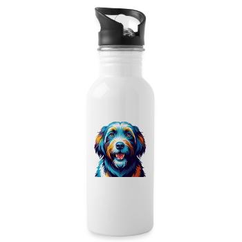 Schapendoes Hunderasse Bunte Karikatur Kawaii - Trinkflasche mit integriertem Trinkhalm - Weiß - Rechts
