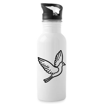 Taube - Trinkflasche mit integriertem Trinkhalm - Weiß - Rechts