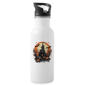 Halloween - Trinkflasche mit integriertem Trinkhalm - Weiß - Rechts