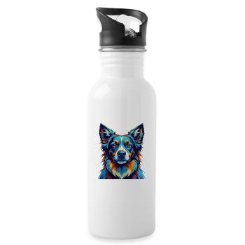 Sapsali Dog Breed Colorful Cartoon Kawaii - Water bottle with straw - white - Right