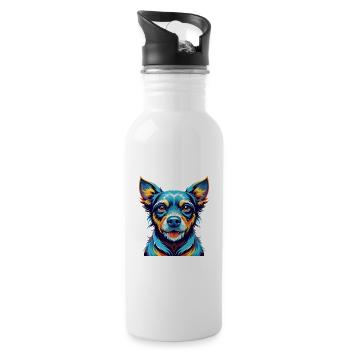 Ratonero Valenciano Race Chien Dessin animé Kawaii - Gourde avec paille intégrée - blanc - Droite