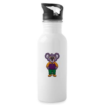 Koala Lustige Kawaii Cartoon Figur Clipart - Trinkflasche mit integriertem Trinkhalm - Weiß - Rechts