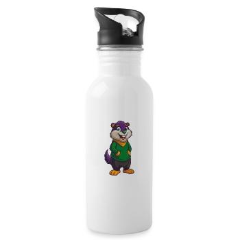 Gopher Funny Kawaii Cartoon Character Clipart - Water bottle with straw - white - Right