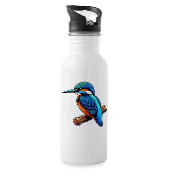 Kingfisher - Water bottle with straw - white - Right