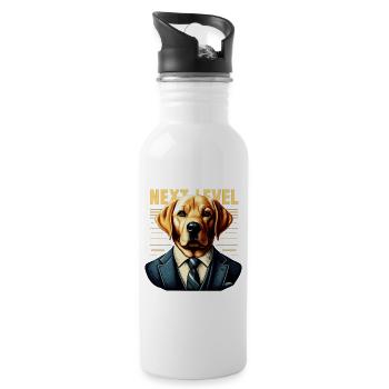 Dudley Labrador Anzug Next Level Hund Geschenk - Trinkflasche mit integriertem Trinkhalm - Weiß - Rechts