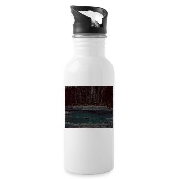Design - Trinkflasche mit integriertem Trinkhalm - Weiß - Rechts