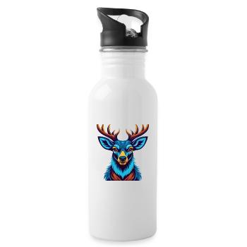 Hirsch Bunte Kawaii Cartoon Charakter Clipart - Trinkflasche mit integriertem Trinkhalm - Weiß - Rechts