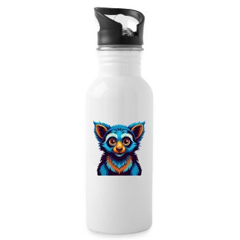 Aye Aye Bunte Kawaii Cartoon Figur Clipart - Trinkflasche mit integriertem Trinkhalm - Weiß - Rechts
