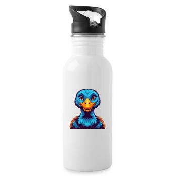 Goose Colorful Kawaii Cartoon Character Clipart - Water bottle with straw - white - Right