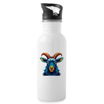 Ibex Colorful Kawaii Cartoon Character Clipart - Water bottle with straw - white - Right